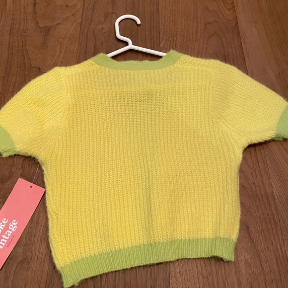 Vintage crop sweater in yellow and lime green - Picture 5 of 5